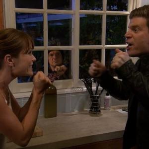 Still of Katie Aselton and Stephen Rannazzisi in The League 2009