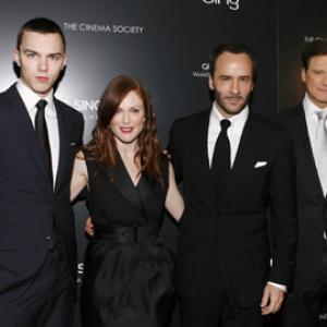 Colin Firth Julianne Moore Nicholas Hoult and Tom Ford at event of A Single Man 2009