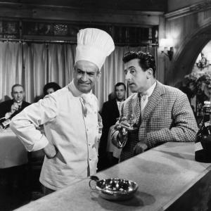 Still of Louis de Funs and Jean Lefebvre in The Gentleman from Epsom 1962