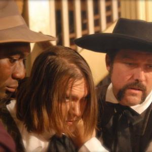 Production Still  Patrick Walker IV as Moose DJ Perry as Will Burnett Fred Griffith as Whiskey Walters in Ghost Town The Movie filmed in Maggie Valley North Carolina at Ghost Town in the Sky theme park due to open May 2007