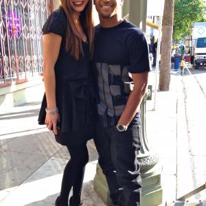 Chloe Peterson on set of Restored Me with Percy Daggs III