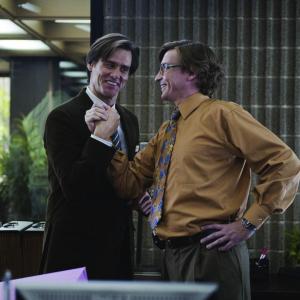 Still of Jim Carrey and Rhys Darby in Yes Man 2008