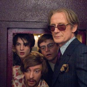 Still of Bill Nighy, Tom Sturridge and Rhys Darby in The Boat That Rocked (2009)