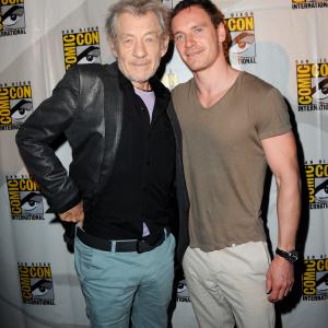 Ian McKellen and Michael Fassbender at event of Iksmenai: Praejusios ateities dienos (2014)