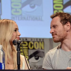 Michael Fassbender and Jennifer Lawrence at event of Deadpool 2016