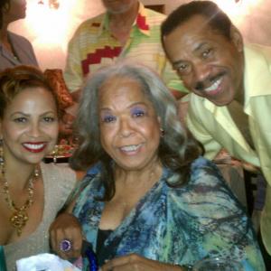 Della Reese, Obba Babatunde and Millena Gay at Della's birthday party