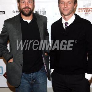 Jason Sudeikis and Alex Holdridge at Los Angeles opening of In Search of a Midnight Kiss at Downtown Film Festival in Los Angeles