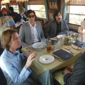 Adrien Brody, Jason Schwartzman, Owen Wilson and Wes Anderson in The Darjeeling Limited (2007)
