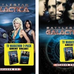 Mary McDonnell, Edward James Olmos, Jamie Bamber, James Callis, Grace Park, Katee Sackhoff and Tricia Helfer in Battlestar Galactica (2004)