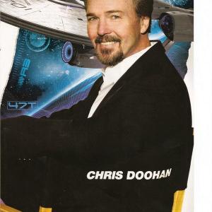 Christopher Doohan sitting in his Star Trek 2009 chair