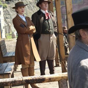 Still of Colm Meaney and Dominique McElligott in Hell on Wheels 2011