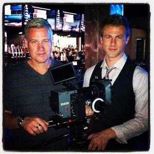 Filmmaker Rob DIamond and actor Landen Henneman on the set of the feature film WAYWARD The Prodigal Son 2013