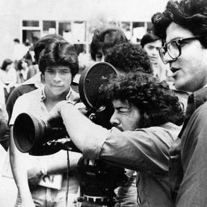 Douglas Sánchez (right), filming 