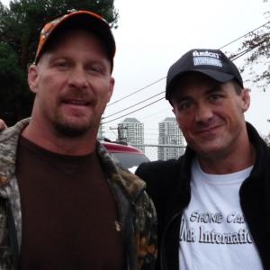 With Steve Austin on the set of 