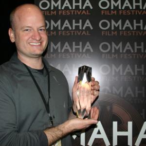 Allen Wolf receiving award for Best Picture for In My Sleep at the Omaha Film Festival