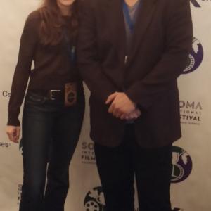 Cash for Gold actresswriterproducer Deborah Puette with directorproducer Robert Enriquez celebrate the films inclusion at the 2014 Sonoma International Film Festival
