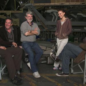 George Lucas Ewan McGregor Natalie Portman Hayden Christensen and Rick McCallum in Zvaigzdziu karai Situ kerstas 2005