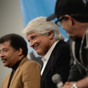 Mitchell Cannold Jason Clark and Neil deGrasse Tyson at event of Cosmos A Spacetime Odyssey 2014