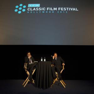 Jeffrey Vance and Ben Mankiewicz introduce a sold-out screening of THE THIEF OF BAGDAD at the TCM Classic Film Festival, Egyptian Theatre, Hollywood, CA, April 15, 2012.
