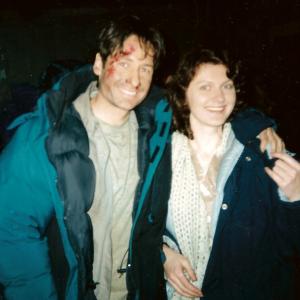 David Dukhovny and Tatiana Chekhova on the set of X-Files, Vancouver, Canada.