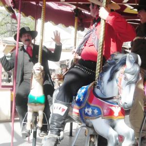 At Old Tucson Studios for Tombstone Promotions a somewhat revisionist version of Wyatt Earps encounter with Curly Bill Jason Pillarduring the sonamed Vendetta Ride