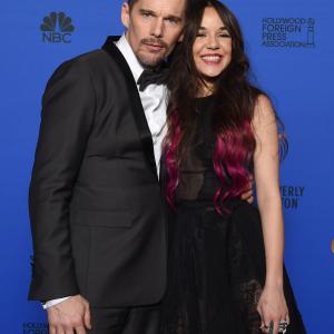 Ethan Hawke and Lorelei Linklater at event of The 72nd Annual Golden Globe Awards 2015