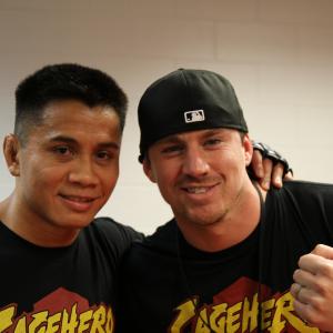 Cung Le and Channing back stage before Cung Le vs Scott Smith 2 fight.