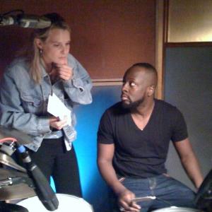 Director/Producer Donna Bertaccini With Wyclef Jean - MTV Europe - Chung King Studios NYC 2010
