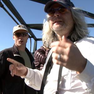 WriterProducer Jim Houck left with DirectorDP Claudio Miranda right on location in Facatativa Colombia