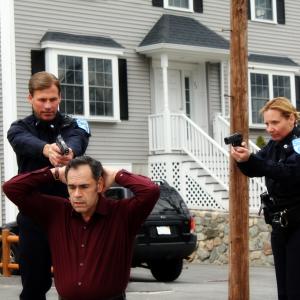 Betrothed Jeff Corazzini making arrest in Bu film