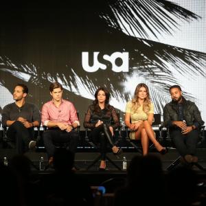 Daniel Sunjata, Vanessa Ferlito, Brandon Jay McLaren, Serinda Swan, Manny Montana and Aaron Tveit at event of Graceland (2013)