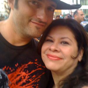 With director Robert Rodriguez at the Machete premiere