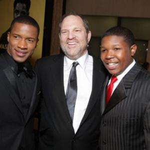 Harvey Weinstein, Denzel Whitaker and Nate Parker at event of The Great Debaters (2007)