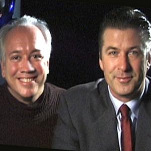 Director Rick McKay and cast member Alec Baldwin on the set of McKays film Broadway The Golden Age by the Legends Who Were There