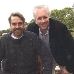 Actor Jeremy Irons with director Rick McKay on location in Ireland for the film Broadway The Golden Age by the Legends Who Were There