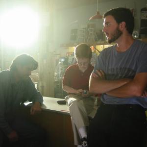 Christopher Taylor, Joshua Miller, and Michael Strode on the set of Black Gulch