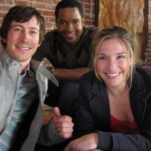 Kurt David Anderson, Rashawn Underdue and Stephanie Skewes on the set of Buzz Hunters