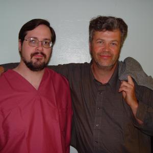 Glen Baisley and Kevin Van Hentenryck on the set of 