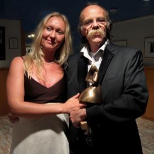 Linda Fagerli Sthren and Sverre Horge receives the Amanda Award for Janus at the Norwegian International Film Festival in Haugesund 2007