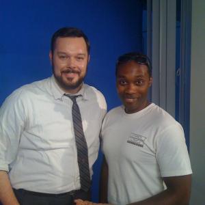 On the MADMEN set. Working as an editor on the MADMEN BluRay for seasons two and three. Left: Michael Gladis Right: Abdul Stone Jackson