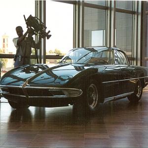Recording the very first Lamborghini ever made. The 350 GTV Prototype. It was shipped by air from Japan for the Lamborghini Museum's Grand Opening.