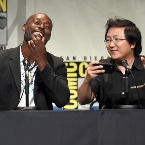 Jimmy JeanLouis and Masi Oka at event of Heroes Reborn 2015