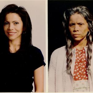 Jenny Gago as Maria in My Family 38 to 74 year old age transition makeups designed and applied by Ken Diaz