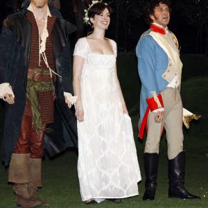 Twelfth Night (Shakespeare in the Park, Public Theatre) Pictured: Charles Borland, Anne Hathaway, Raul Esparza