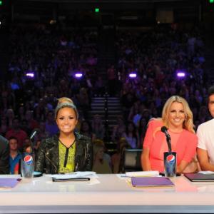 Britney Spears, Simon Cowell, L.A. Reid, Demi Lovato