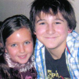 Ryan Newman and Mitchel Musso on the set of Monster House