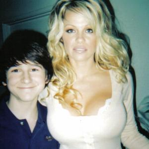 Pamela Anderson and Mitchel Musso on the set of Stacked