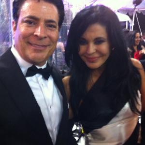 WriterDirector Daniel R Chavez with actresssinger Maria Conchita Alonso at Oscar after party in Beverly Hills CA