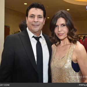 WriterDirector Daniel R Chavez with actress Finola Hughes at Dances With Films opening night gala
