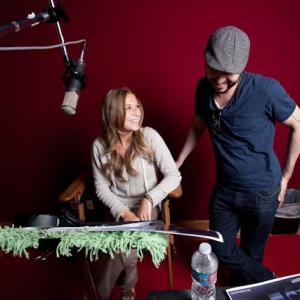 Kevin Konrad Hanna and Alexa Vega recording the voice of 